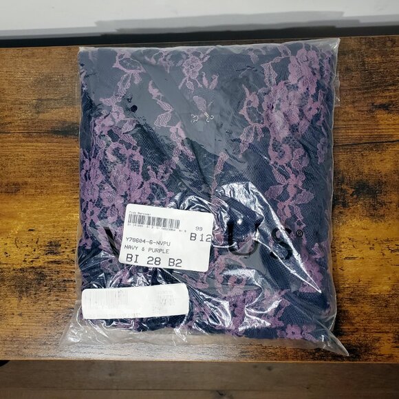 NEW VENUS Cold Shoulder Lace Dress in Navy & Purple, size 6 - Picture 2 of 3